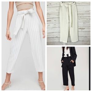 Wilfred Aritzia Pinstripe Pants Matching Belt sz 4